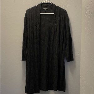 Eileen Fisher open front cardigan.